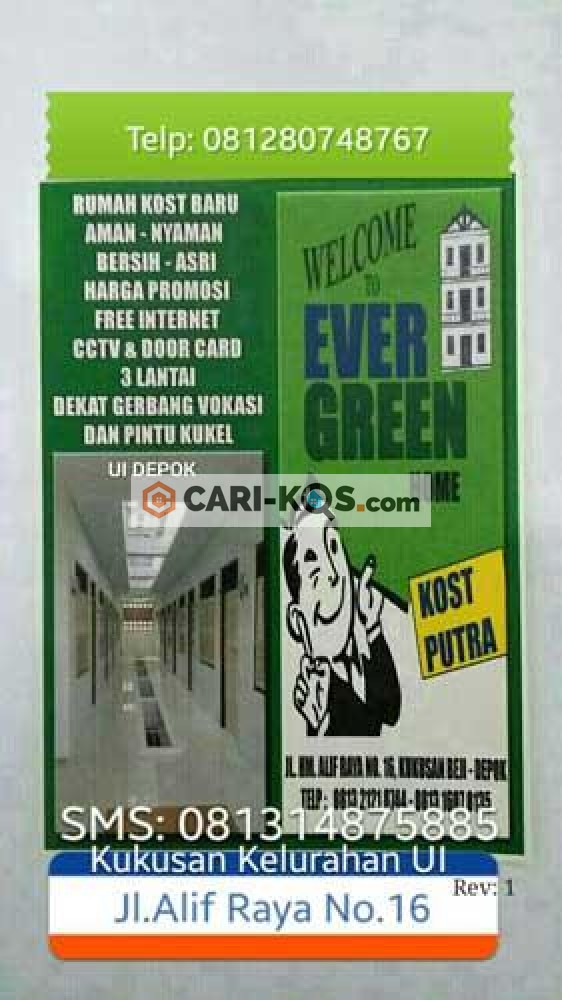 Evergreen Home Depok - Dekat Universitas Indonesia Jl. H.M 