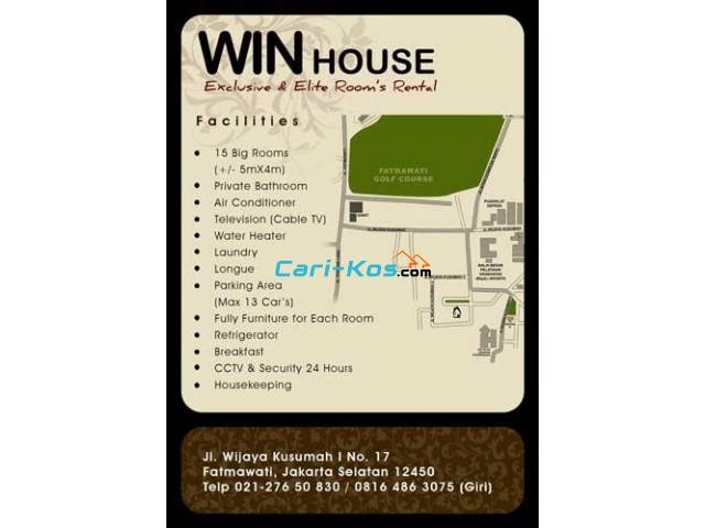 Tempat Kost di Daerah Fatmawati Jakarta Selatan - Win House Executive Room Rental
